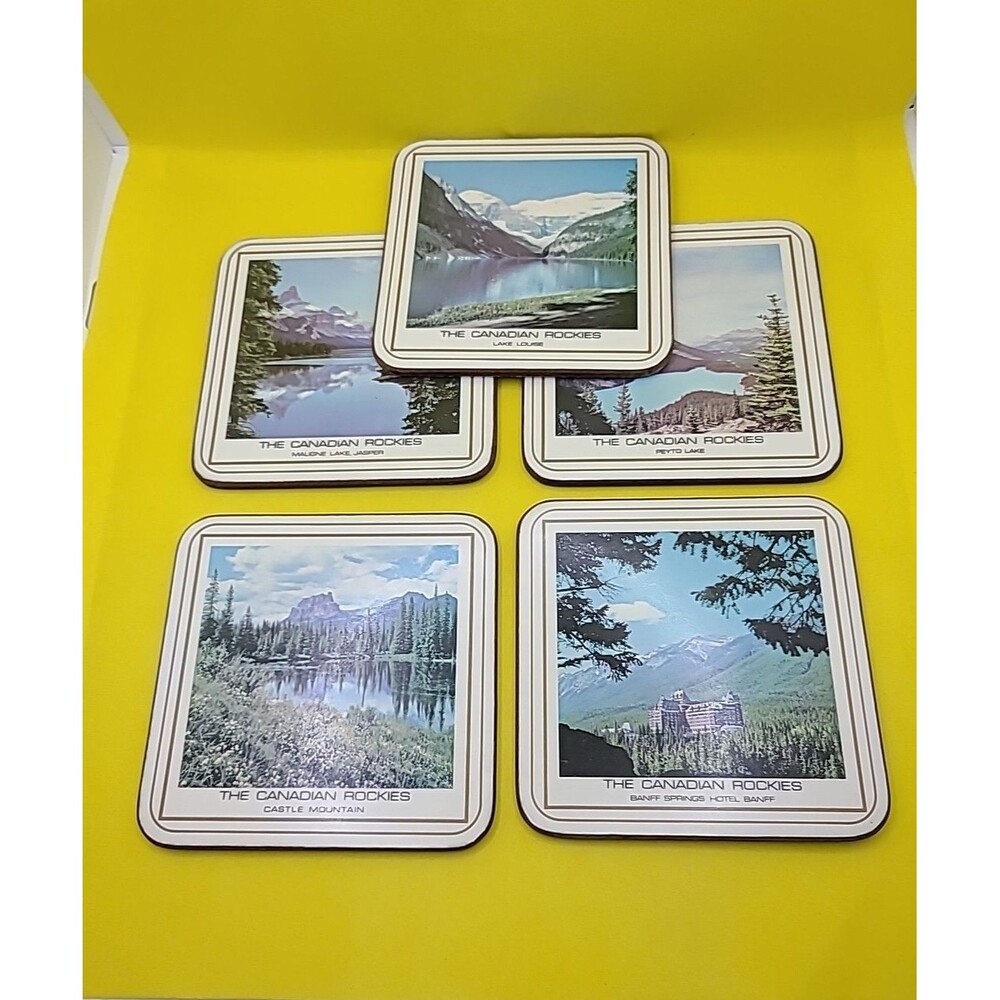 pimpernel coasters lot of 5 Banff Canada Alberta scenic views landscapes